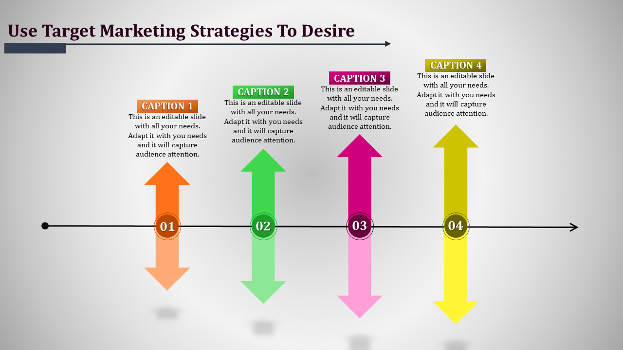 Target Marketing Strategies for PPT & Google slides Using arrow shape